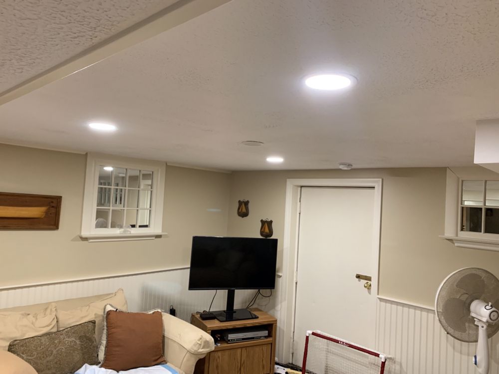 LED recessed lighting in living room