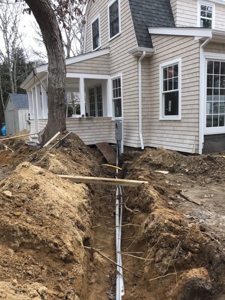 Electrical underground conduit for new home